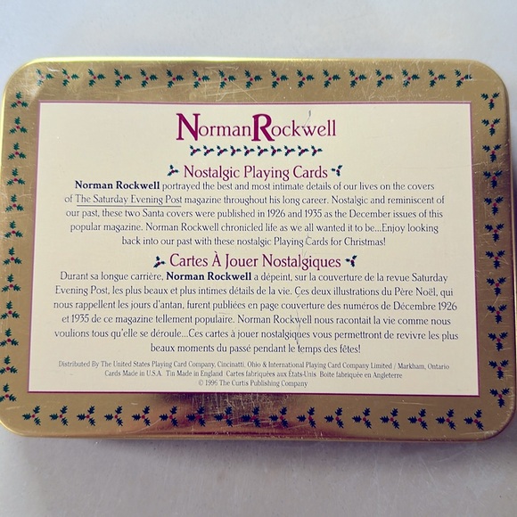 Norman Rockwell Christmas Playing Cards;
Limited Edition Tin Box - Picture 3 of 4